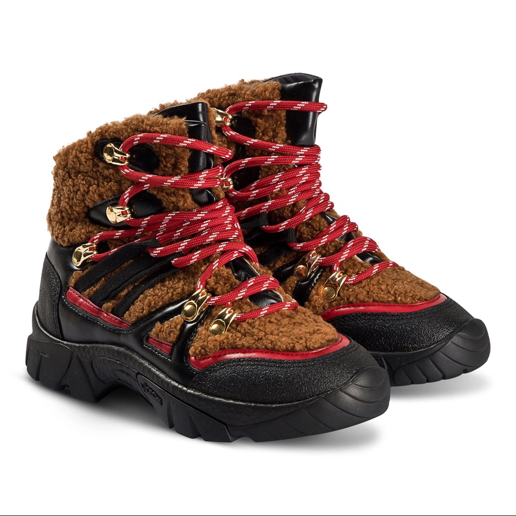 Stella Mccartney Kids Brown Teddy Bear Hiking Mountain Boots 37 Unisex